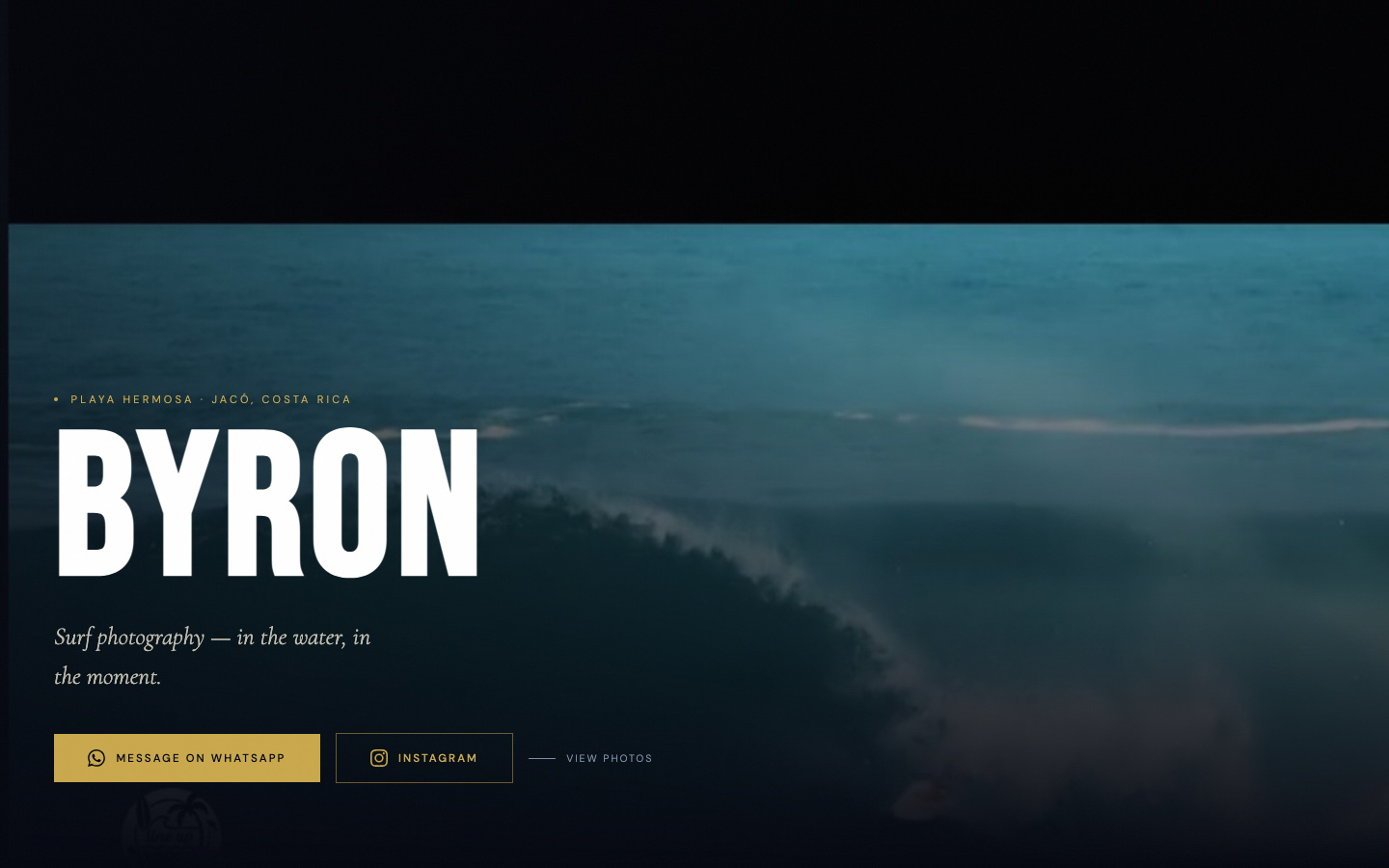 Byron surf photography website