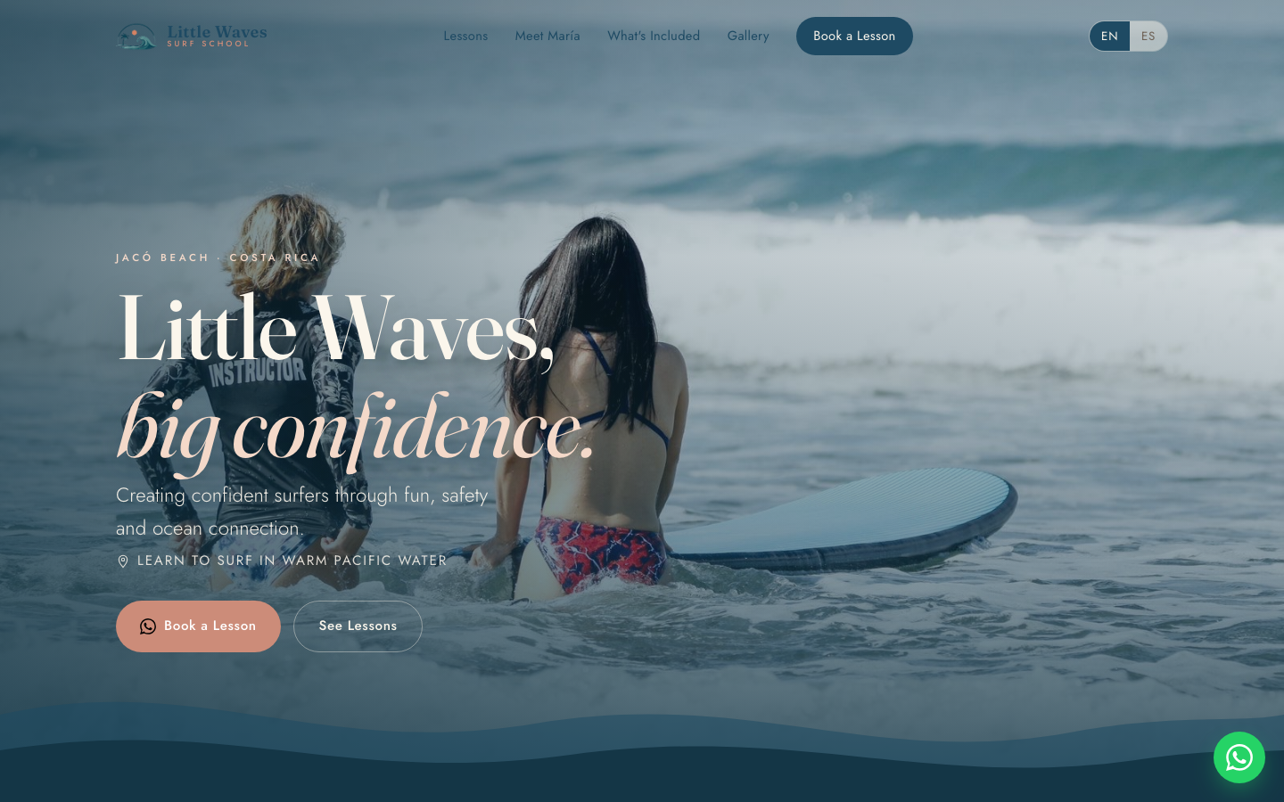Little Waves Surf School website